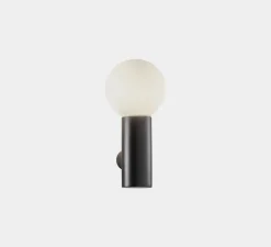 Applique*LEDS C4 Applique de salle de bain, Mist simple, , IP44, Ø10cm, H20cm - Noir