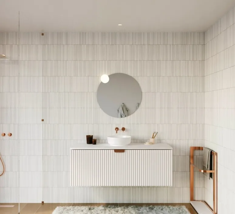 Applique*Wever&Ducré Applique de salle de bain, Perlez Clip 1.0, , IP44, LED, dim, 3000K, 550 lm, Ø13cm, H6,5cm - blanc