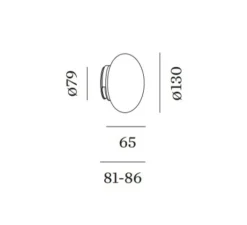 Applique*Wever&Ducré Applique de salle de bain, Perlez Clip 1.0, , IP44, LED, dim, 3000K, 550 lm, Ø13cm, H6,5cm - blanc