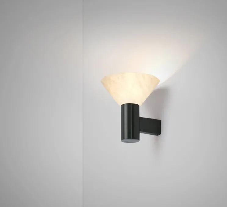 Applique de salle de bain, Torres, bronze et albâtre, IP44, L20cm, H20,7cm - CTO lighting