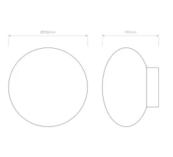 Applique de salle de bain, Zeppo, blanc, noir, IP44, L15cm, H15cm - Astro