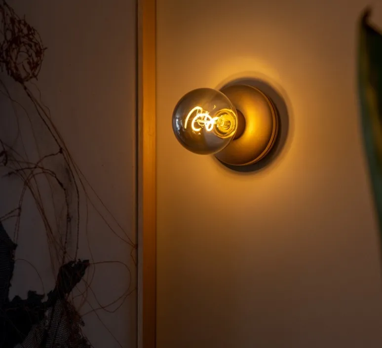 Applique*Humble Applique de salle de bain, sans fil, Bee, , IP65, Ø12cm, H18cm - or fumé