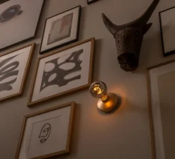 Applique*Humble Applique de salle de bain, sans fil, Bee, , IP65, Ø12cm, H18cm - or fumé