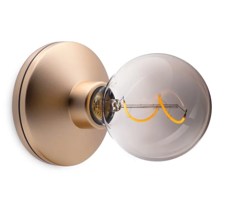 Applique*Humble Applique de salle de bain, sans fil, Bee, , IP65, Ø12cm, H18cm - or fumé