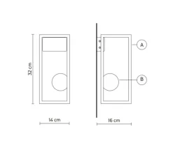 Applique*Karman Applique d'extérieur, Abachina, , IP44, LED, 3000k, 410 lm, L14cm, H32cm - blanc