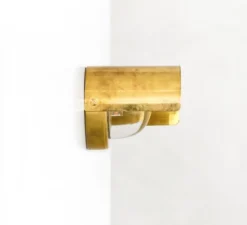 Applique*Contain Applique d'extérieur, Alba monocle, , verre transparent, IP44, Ø8cm, P10cm - laiton brossé