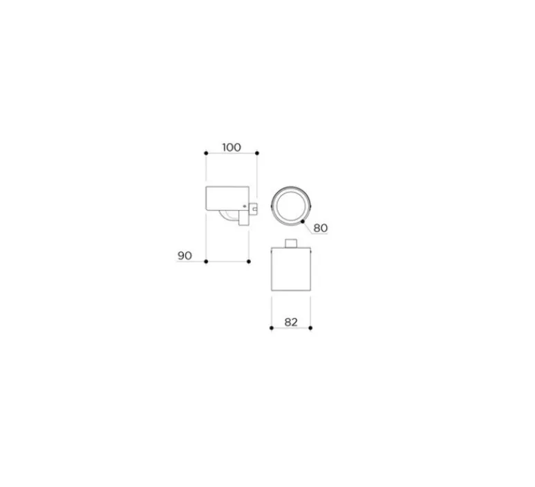 Applique*Contain Applique d'extérieur, Alba monocle, , verre transparent, IP44, Ø8cm, P10cm - laiton brossé