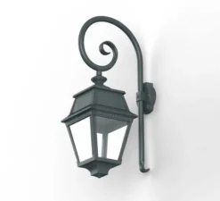 Applique*Roger Pradier Applique d'extérieur, Avenue 2, modèle n°2, , IP44, LED, 2700K, 653 lm, L24cm, H74,3cm - vert de gris, verre clair