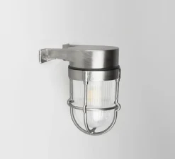 Applique*Zangra Applique d'extérieur, Barry, verre prismatique, , IP64, Ø11cm, H14,5cm - nickel