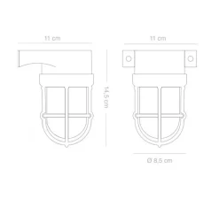 Applique*Zangra Applique d'extérieur, Barry, verre prismatique, , IP64, Ø11cm, H14,5cm - nickel