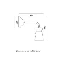 Applique*Toscot Applique d'extérieur, Battersea, , IP44, L26,5cm, H33,5cm - Kaki