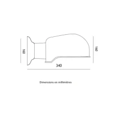 Applique*Toscot Applique d'extérieur, Bistro, , IP44, L34cm, H16cm - noir, brique