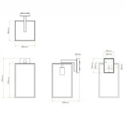 Applique*Astro Applique d'extérieur, Box Lantern 350, , IP23, L18cm, H35cm - Noir