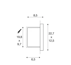 Applique*SLV Applique d'extérieur, Brick Downunder, , IP44, L22.7cm, H12.5cm - gris
