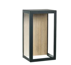 Applique*Ethimo Applique d'extérieur, Carré, , IP44, LED, 2700K, 1650lm, L20cm, H35cm - bois, noir