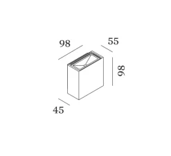 Applique*Wever&Ducré Applique d'extérieur, Central outdoor 1.0, , IP65, LED, dim, 3000K, 620 lm, L9,8cm, H9,8cm - blanc