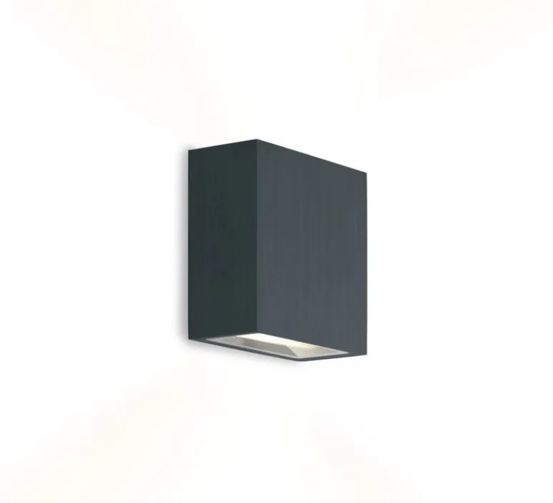 Applique*Wever&Ducré Applique d'extérieur, Central Outdoor 2.0, anthracite, IP65, LED, dim, 3000K, 660 lm, L9,8cm, H9,8cm - gris