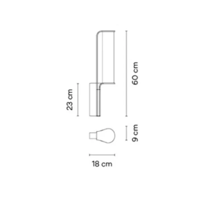 Applique*Vibia Applique d'extérieur, Class, 2820, , IP65, LED, dim, bouton-poussoir, 2700K, 495 lm, L9cm, H60cm - noir mat