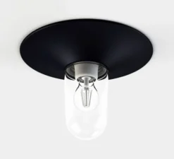 Applique*Roger Pradier Applique d'extérieur, Cooper N° 1, , IP65, L30,2cm, H30,2cm - verre clair Noir velours 113