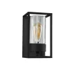 Applique*Moretti Luce Applique d'extérieur, Cubic 3365, , verre transparent, IP44, L15cm, H27cm - Noir