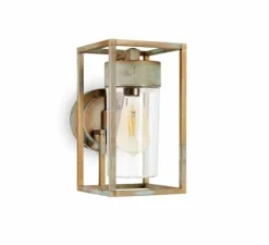 Applique*Moretti Luce Applique d'extérieur, Cubic 3372, , IP44, L15cm, H27cm - Laiton vieilli