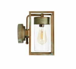 Applique*Moretti Luce Applique d'extérieur, Cubic 3372, , IP44, L15cm, H27cm - Laiton vieilli