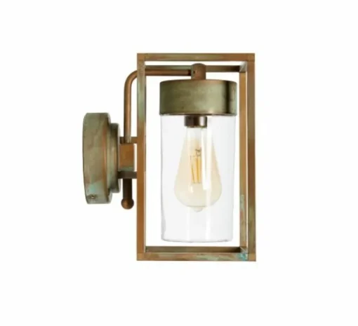 Applique*Moretti Luce Applique d'extérieur, Cubic 3372, , IP44, L15cm, H27cm - Laiton vieilli