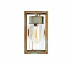 Applique*Moretti Luce Applique d'extérieur, Cubic 3372, , IP44, L15cm, H27cm - Laiton vieilli