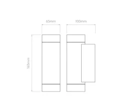 Applique d'extérieur, Dartmouth Twin, LED, noir, IP54, 3000K, 542lm, L6,5cm, H16,5cm - Astro