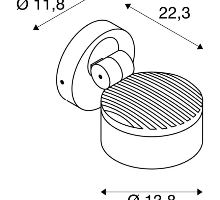 Applique d'extérieur, ESKINA SPOT, noir, IP65,LED, 3000K, 1000lm, Ø13,8cm, H13,8cm - SLV