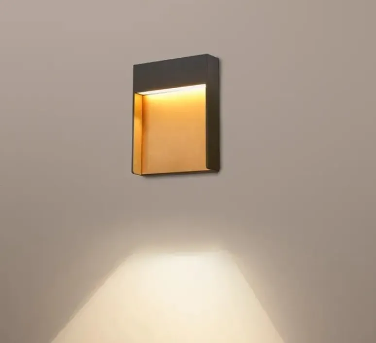 Applique*SLV Applique d'extérieur, Flatt, , IP65, LED, K, 460lm, Ø18cm, H23cm - noir