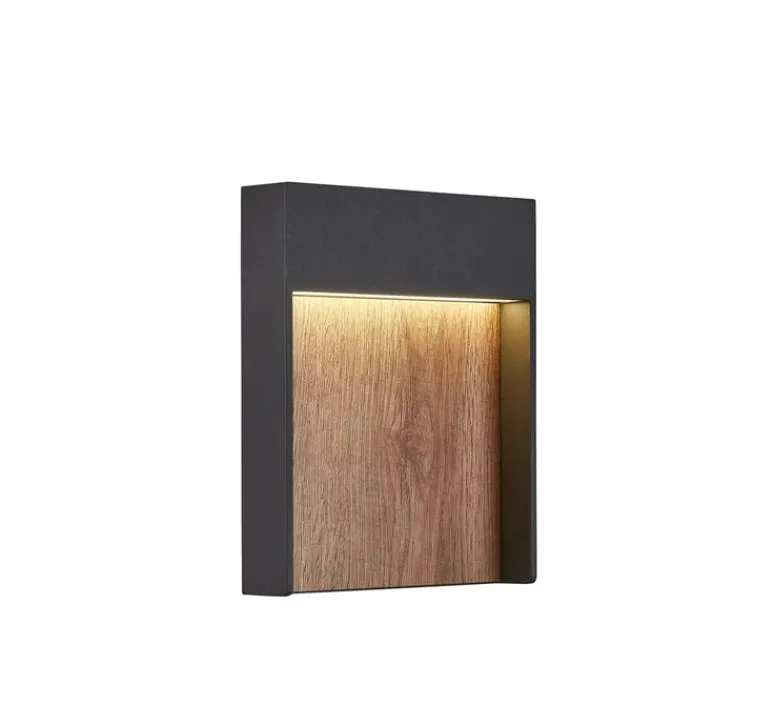 Applique*SLV Applique d'extérieur, Flatt, , IP65, LED, K, 500lm, Ø18cm, H23cm - noir