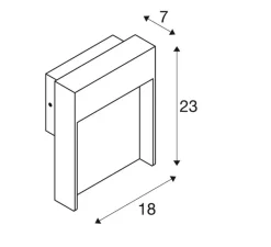 Applique*SLV Applique d'extérieur, Flatt, , IP65, LED, K, 500lm, Ø18cm, H23cm - noir
