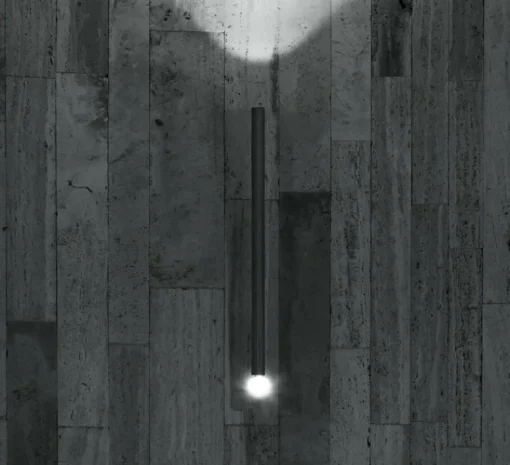 Applique*Flos Applique d'extérieur, Flauta riga 2, , IP65, LED, dim, 2700K, 694 lm, Ø4,5cm, H50cm - anthracite