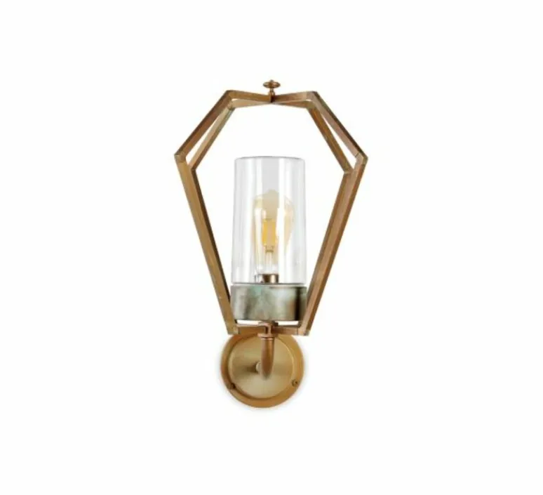 Applique*Moretti Luce Applique d'extérieur, Gemstone 3450, , IP44, L33cm, H48cm - Laiton vieilli