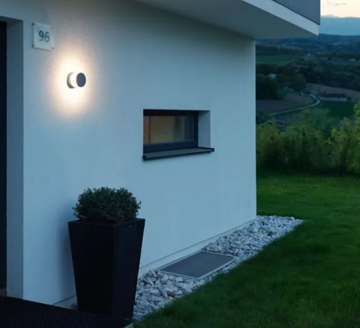 Applique d'extérieur, Getton 2.0, anthracite, IP65, LED, dim, 3000K, 755 lm, Ø12,4cm, P9cm - Wever&Ducré