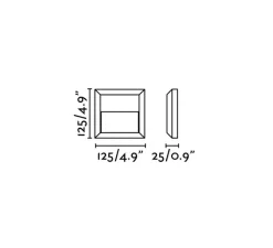 Applique*Faro Applique d'extérieur, Grant Square, , IP65, LED, 3000K, 65 lm, L12,5cm, H12,5cm - gris