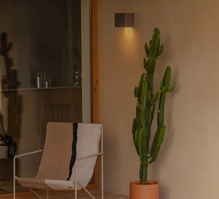 Applique d'extérieur, Grot 160, béton, IP55, LED, 2700K, 122 lm, L16cm, H12cm - Faro