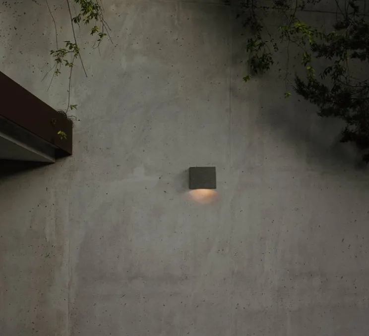 Applique d'extérieur, Grot 160, béton, IP55, LED, 2700K, 122 lm, L16cm, H12cm - Faro