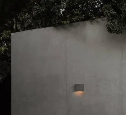 Applique d'extérieur, Grot 160, béton, IP55, LED, 2700K, 122 lm, L16cm, H12cm - Faro