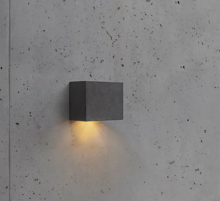 Applique d'extérieur, Grot 160, béton, IP55, LED, 2700K, 122 lm, L16cm, H12cm - Faro