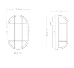 Applique d'extérieur, Hublot, blanc, IP54, L13,5cm, H19,5cm - Zangra