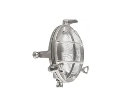 Applique d'extérieur, Hublot, laiton nickelé, IP55, Ø11,5cm, H6cm - Zangra