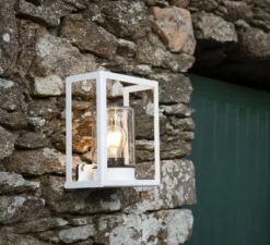 Applique*Roger Pradier Applique d'extérieur, Hugy N° 1, , IP65, L20,6cm, H25,3cm - verre clair, blanc pur