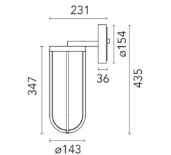 Applique*Flos Applique d'extérieur, In Vitro DALI, , IP66, LED, dim, 3000K, 714 lm, L14,3cm, H43,5cm - anthracite