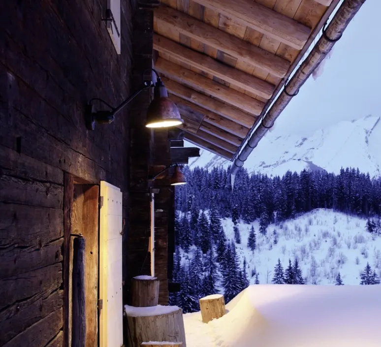 Applique*DCW éditions Paris Applique d'extérieur, Lampe Gras N°304 XL Outdoor, , IP64, L22cm, H22cm - abat-jour cuivre intérieur blanc