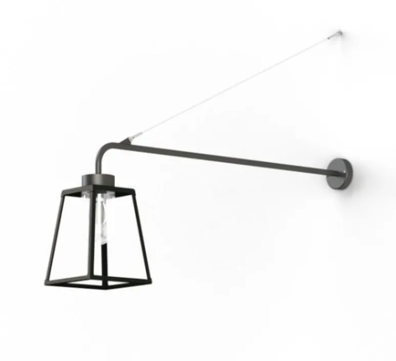 Applique*Roger Pradier Applique d'extérieur, Lampiok 1 n°6, noir, IP65, L22,4cm, H9,41cm - gris noir, verre clair
