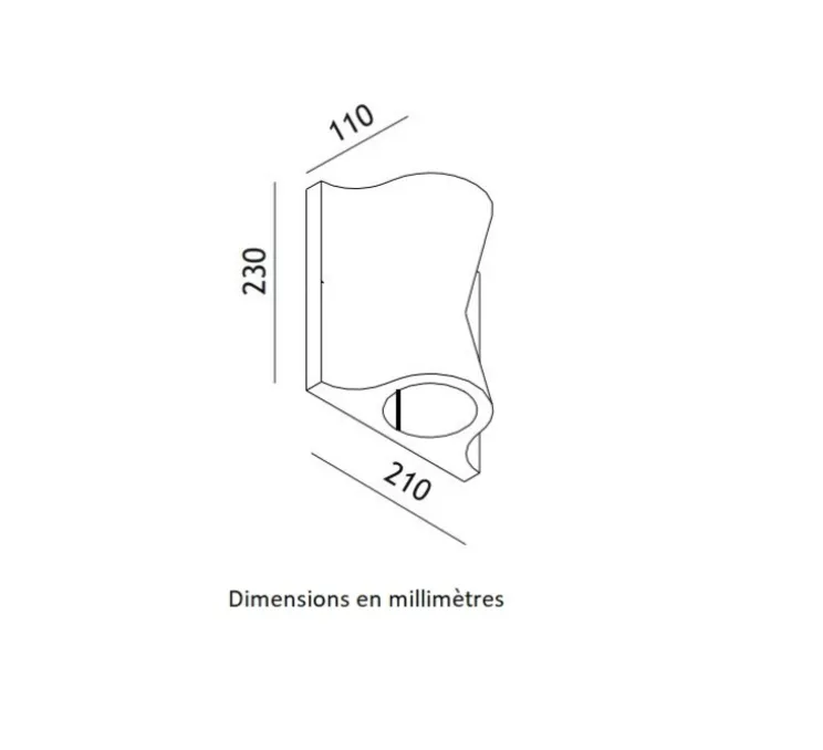 Applique d'extérieur, Lido Double, gris, IP55, L21cm, H23cm - Toscot