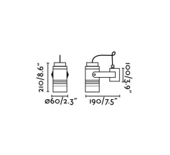 Applique d'extérieur, LIT, gris foncé, IP54, L6cm, H21cm - Faro
