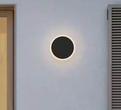 Applique d'extérieur, Mac 180, noir, IP65, LED, dim, 2700-3200-4000K, 1500 lm, Ø18cm, H18cm - Beneito Faure